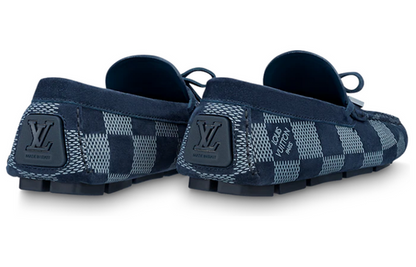 LOUIS VUITTON Driver Moccasin Shoes 'Blue Plaid' 1AAQYP