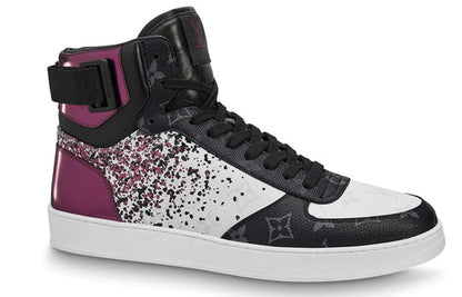 LOUIS VUITTON Rivoli Ankle Sneakers 'Metallic Purple with Black Monogram' 1A5YK