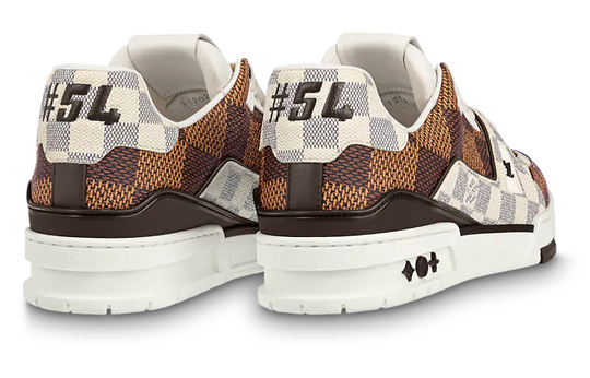 LOUIS VUITTON LV Trainer Sneakers 'Brown and White Plaid' 1AAST3