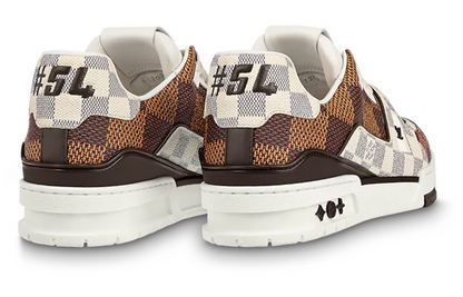 LOUIS VUITTON LV Trainer Sneakers 'Brown and White Plaid' 1AAST3