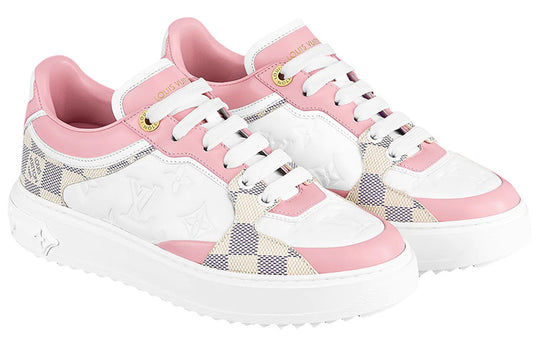 (WMNS) LOUIS VUITTON Time Out Sneakers 'White with Plaid and Logo Monogram' 1A9PYU