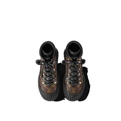(WMNS) LOUIS VUITTON Ruby Flat Ranger Boots 'Brown Monogram with Black' 1AALYG