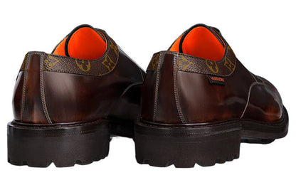 LOUIS VUITTON Voltaire Derby Shoes 'Brown with Monogram Colar' 1A8Y3Z