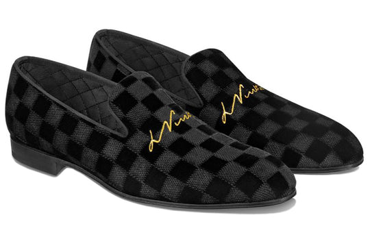 LOUIS VUITTON Auteuil Velvet Shoes 'Black' 1A4OO3