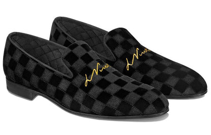 LOUIS VUITTON Auteuil Velvet Shoes 'Black' 1A4OO3