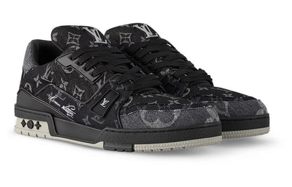 LOUIS VUITTON LV Trainer Sneakers 'Black Grey Denim Monogram' 1AC4ZB