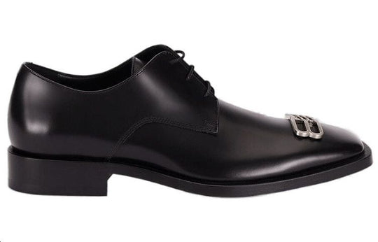 Balenciaga Rim Derby Leather Shoes 'Black' 712642WA8E11081