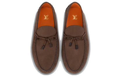 LOUIS VUITTON LV Driver Moccasins Shoes 'Brown with Black' 1ABMRA