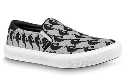 LOUIS VUITTON x NBA Canvas Slip On Shoes 'Grey' 1A8ELW