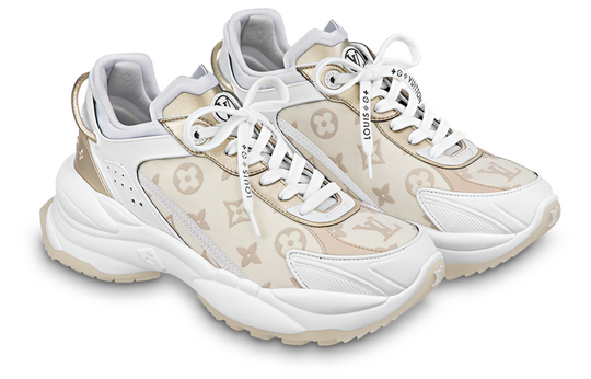 (WMNS) LOUIS VUITTON Run 55 Sneakers 'Beige Monogram White' 1ABHR3