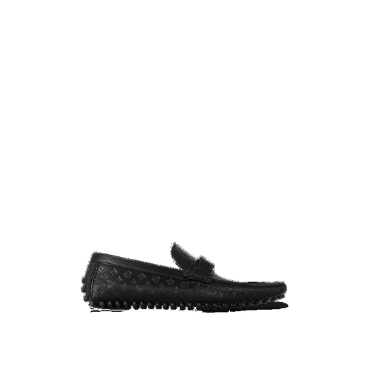 LOUIS VUITTON Hockenheim Moccasin Shoes 'Black Minimonogram' 1ABM4R