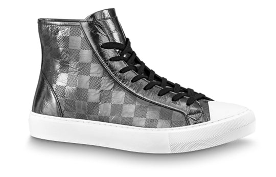 LOUIS VUITTON Tattoo Ankle Sneakers 'Silver Plaid Monogram' 1A90F1