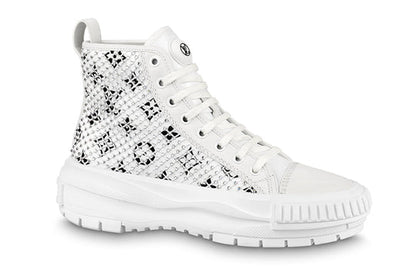 (WMNS) LOUIS VUITTON LV Squad Ankle Sneakers 'White with Crystal Monogram' 1A9RZO