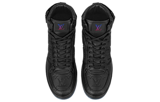 LOUIS VUITTON Rivoli Ankle Sneakers 'Black Monogram' 1A8K1T