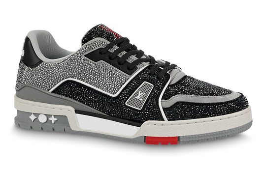 LOUIS VUITTON Trainer Sneakers 'Grey Black Crystals' 1AA6PR