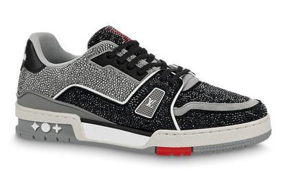 LOUIS VUITTON Trainer Sneakers 'Grey Black Crystals' 1AA6PR