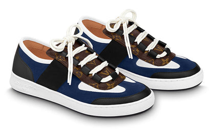 LOUIS VUITTON Lous Sneakers 'Blue Black with Brown Monogram' 1ABIIU