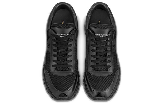 LOUIS VUITTON Run Away Sneakers 'Black Mesh with Monogram Deco' 1A9FFE