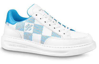 LOUIS VUITTON Beverly Hills Sneakers 'White with Blue Plaid' 1AA5J5