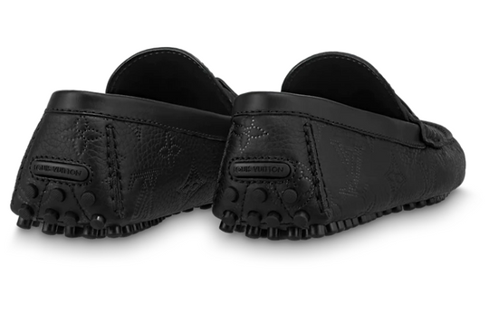 LOUIS VUITTON Hockenheim Moccasin Shoes 'Black Monogram' 1AAN2N