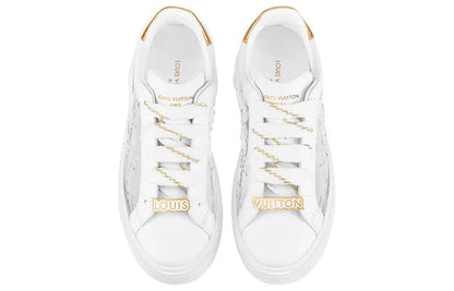 (WMNS) LOUIS VUITTON Time Out Sneakers 'White with Silver Monogram' 1A9PZS