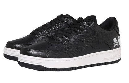 NEIGHBORHOOD x A BATHING APE Bape STA Leather Low 'Black' 1J23-191-901-BLCK