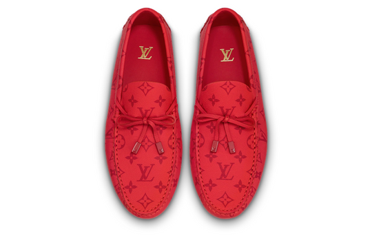 LOUIS VUITTON Driver Moccasin Shoes 'Red Monogram' 1AAPY6