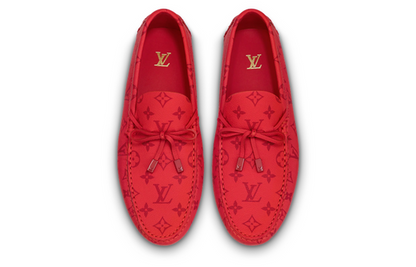LOUIS VUITTON Driver Moccasin Shoes 'Red Monogram' 1AAPY6