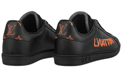 LOUIS VUITTON LV Luxembourg Samothrace Sneakers 'Black with Orange' 1A9JCP