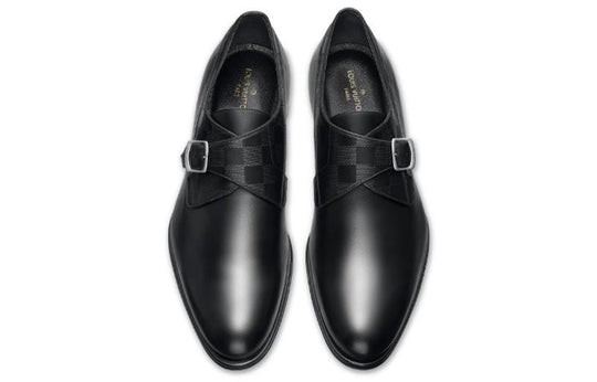 LOUIS VUITTON Haussmann Buckle Shoes 'Black' 1A2BFY