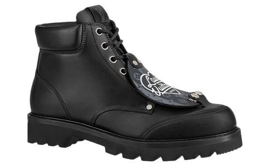 LOUIS VUITTON x Nigo Oberkampf Ankle Boots 'Black' 1A9ICR