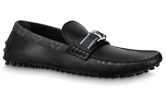 LOUIS VUITTON LV Hockenheim Loafers 'Black with Monogram Collar' 1AA09O