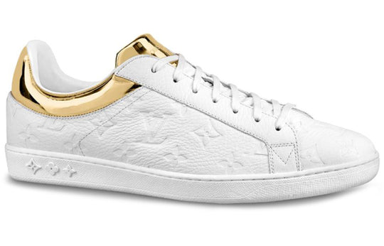 LOUIS VUITTON Luxembourg Sneakers 'White Logo Monogram with Gold Collar' 1A80YG