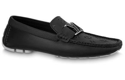 LOUIS VUITTON LV Monte Carlo Moccasins Shoes 'Black with Top Monogram' 1AASH8