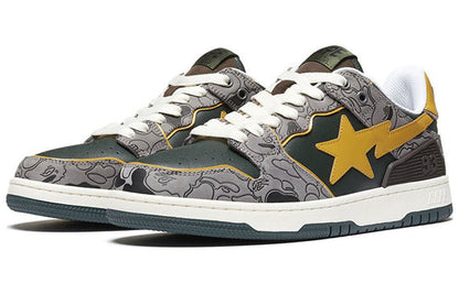 (WMNS) A Bathing Ape Sk8 Sta Low 'Grey Yellow' 1H80-291-007-YELLOW