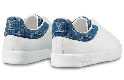 LOUIS VUITTON LV Luxembourg Sneakers 'White with Blue Denim Monogram Top' 1A45TA
