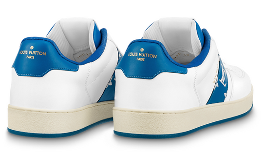 LOUIS VUITTON Rivoli Sneakers 'White with Blue Side Monogram Band' 1AAVA0