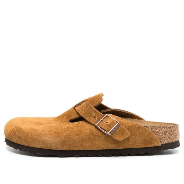 BirkenstockBoston Soft Footbed Suede Leather Narrow Fit Sandals 'Mink'