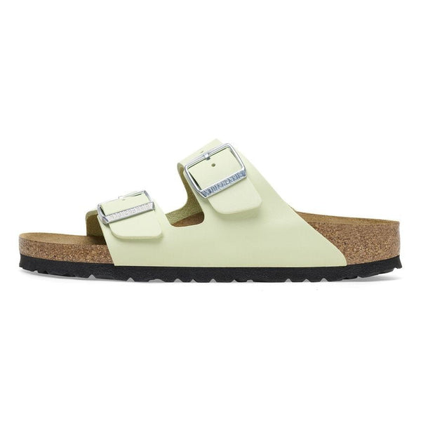 Birkenstock(WMNS)  Arizona Nubuck Leather Narrow Fit Sandals 'Faded Lime'