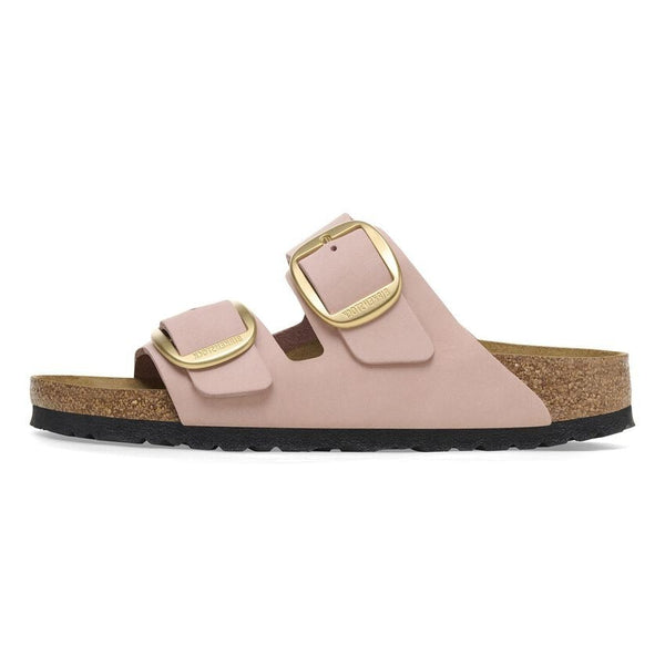 Birkenstock(WMNS)  Arizona Big Buckle Nubuck Leather Narrow Fit Sandals 'Soft Pink'