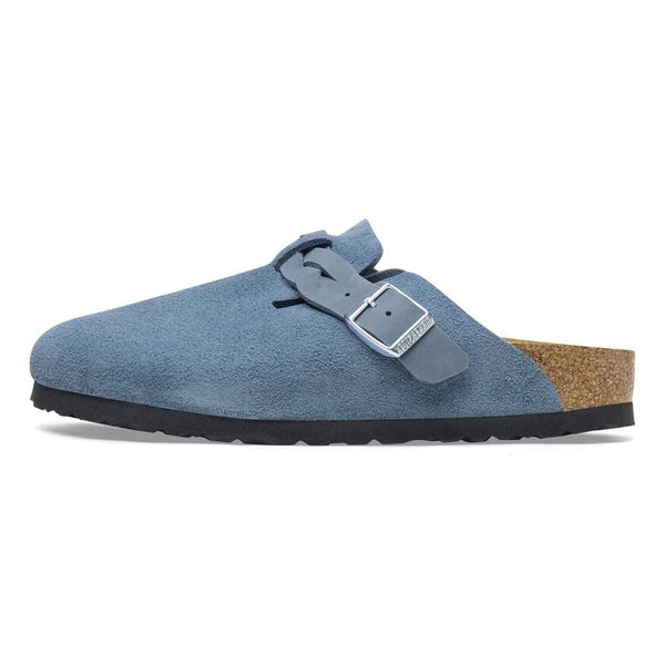 BirkenstockBoston Braided Suede Leather Narrow Fit Sandals 'Elemental Blue'