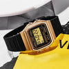CASIOWaterproof Unisex Mens Black/Gold Digital