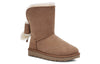 UGG(WMNS)  Classic Short Cuffed Bow Fleece Lined Brown