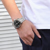 CASIOStainless Steel Strap Quartz Waterproof Black Dial Mens Black Analog