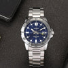 CASIODRESSSeries Business Men'ses Silver/Blue Stainless Steel Strap Mens SilverBlue Analog