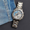 CASIOMen's  Chain Blue quartz Mens Black Analog