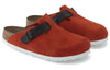BirkenstockBoston Suede Leather/Birko-Flor Narrow Fit 'Tomato/Black'