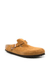 BirkenstockBoston Soft Footbed Suede Leather Narrow Fit Sandals 'Mink'