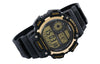 CASIOWaterproof Quartz Sports Mens Black/Gold Digital