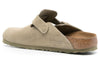BirkenstockBoston Suede Leather Narrow Fit Sandals 'Faded Khaki'